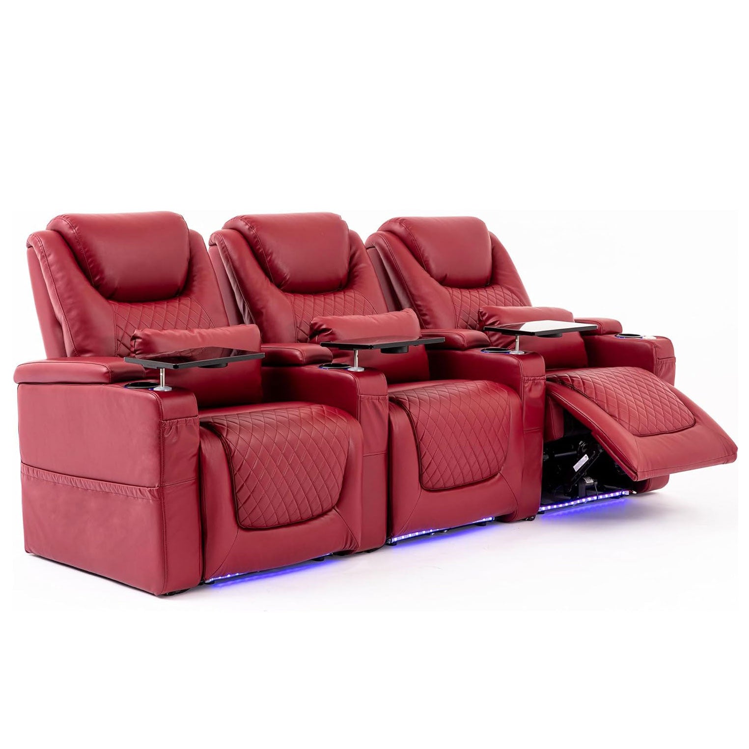 Attaliarec Home Theater Seating Seats Red (Row of 3)