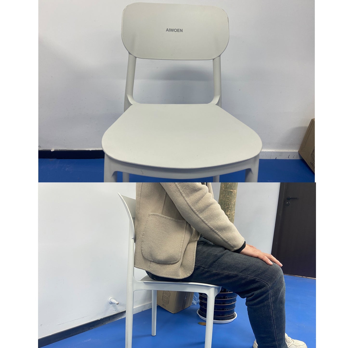 AIWOEN Plastic Chair for Small Spaces, White