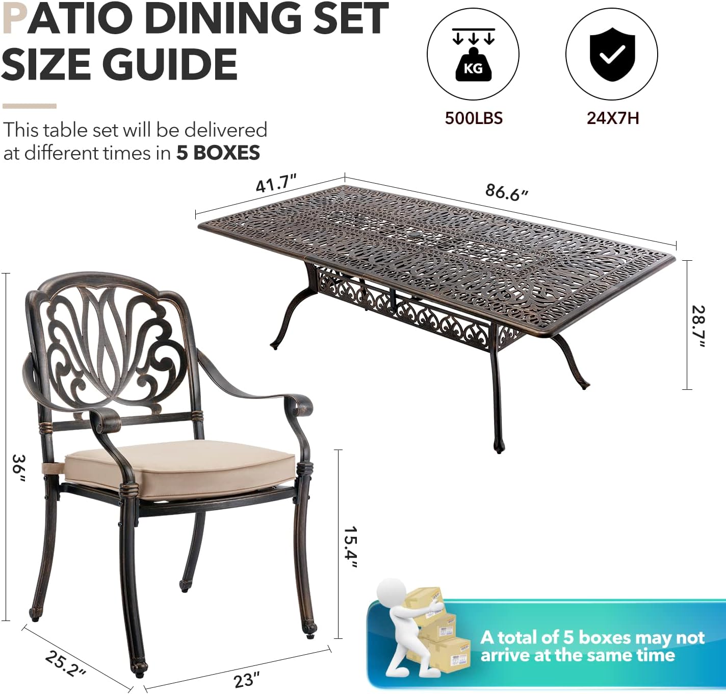 9-𝐏𝐢𝐞𝐜𝐞 Outdoor Dining Set