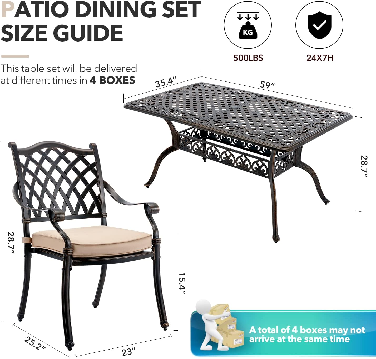 𝟕-𝐏𝐢𝐞𝐜𝐞 Outdoor Dining Set